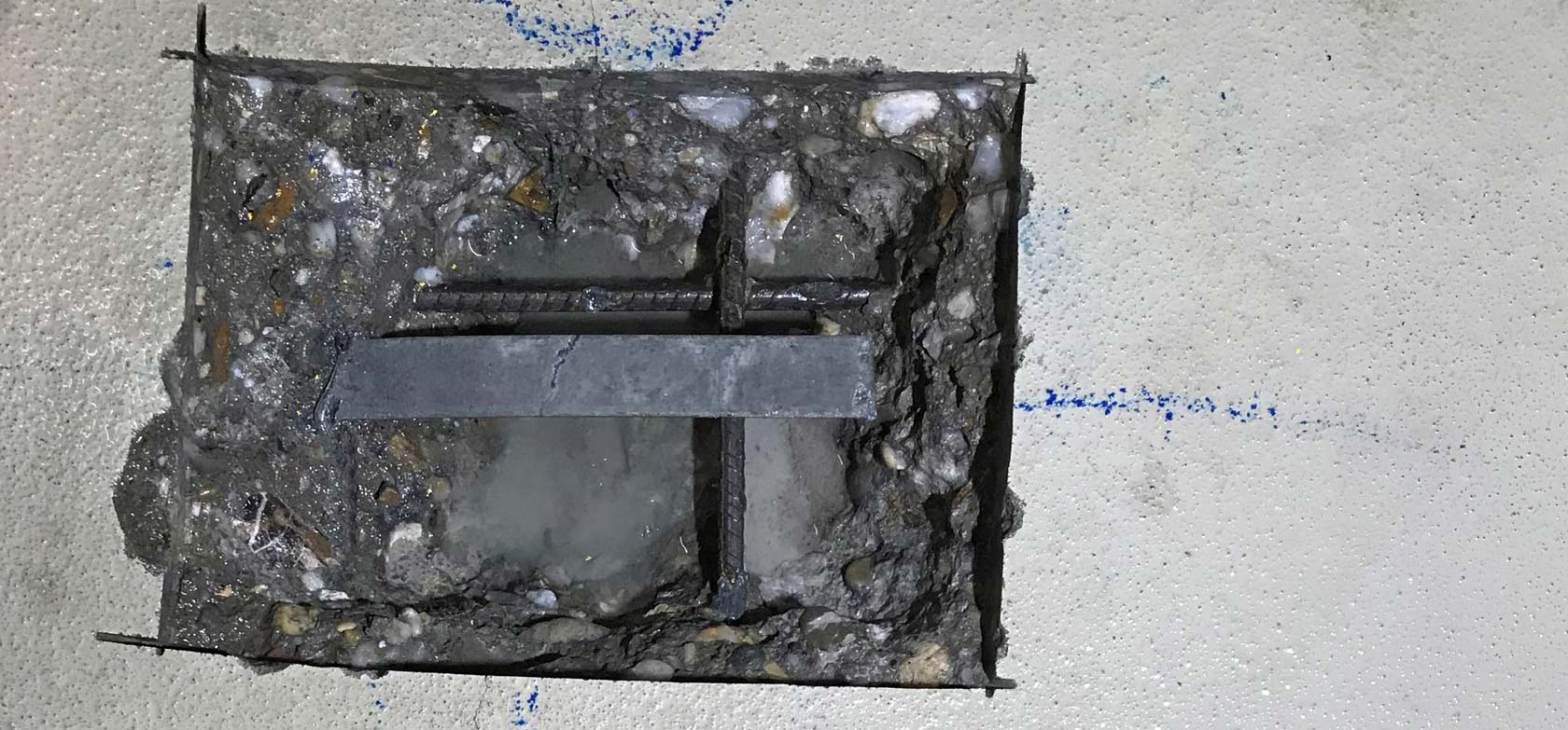 Bauteilöffnung zur Überprüfung der zerstörungsfrei gemessenen Werte
